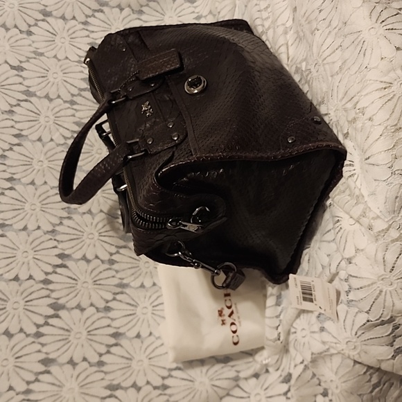 Coach satchel with strap python rhyder in Oxblood - Picture 4 of 8